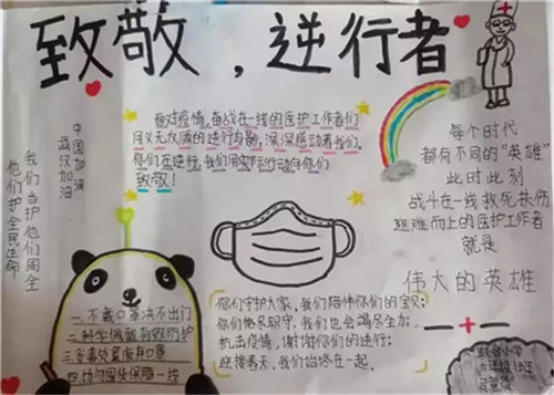 有關(guān)2020小學(xué)生抗擊冠狀病毒手抄報(bào)_最美逆行者